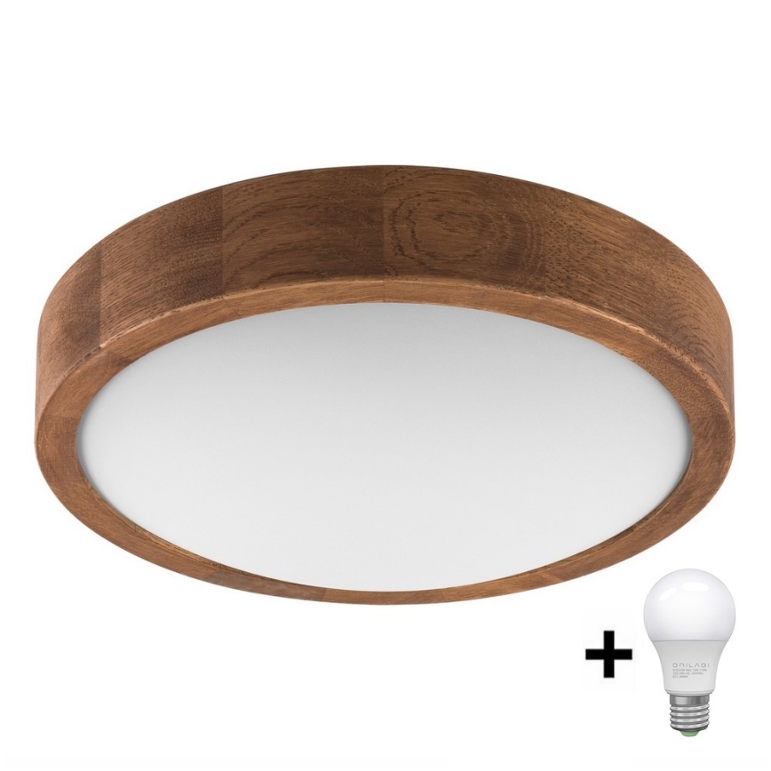 Brilagi - LED lubinis šviestuvas CARVALHO SLIM 1xE27/60W/230V ąžuolas vyšnia diametras 27 cm