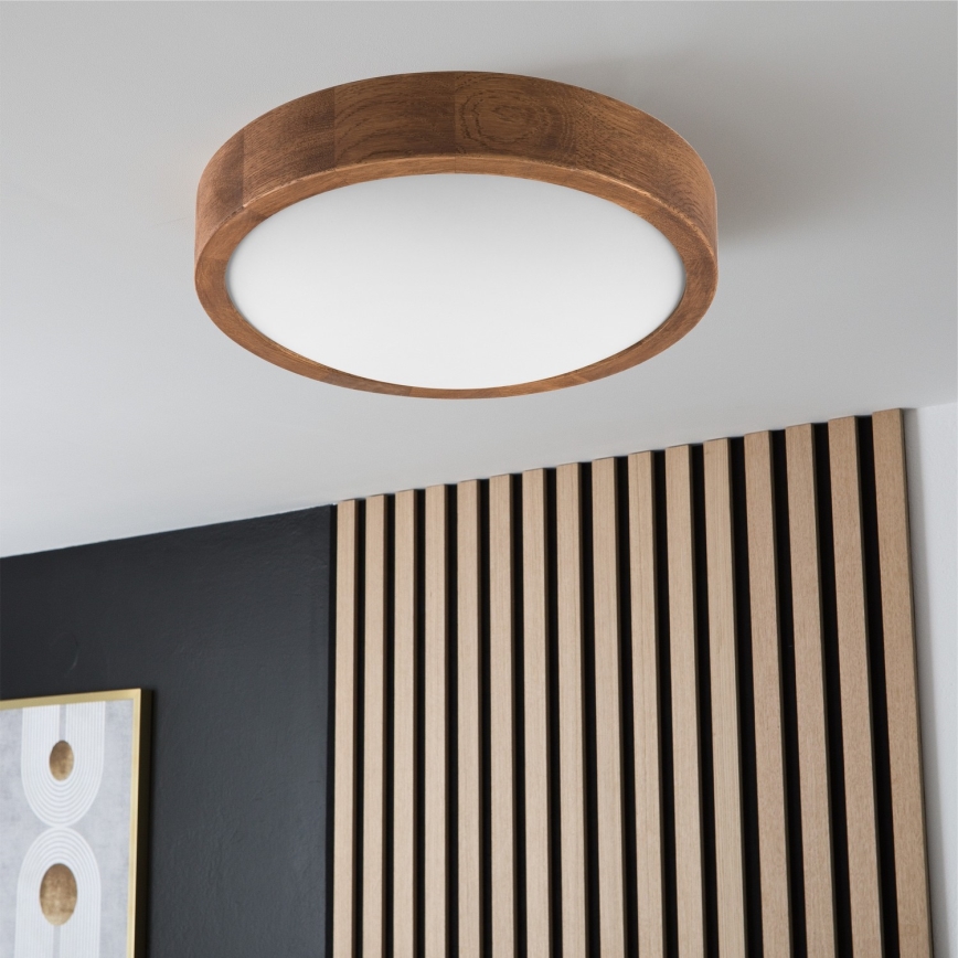 Brilagi - LED lubinis šviestuvas CARVALHO SLIM 1xE27/60W/230V ąžuolas vyšnia diametras 27 cm