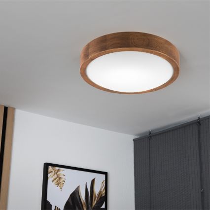 Brilagi - LED lubinis šviestuvas CARVALHO SLIM 1xE27/60W/230V ąžuolas vyšnia diametras 27 cm