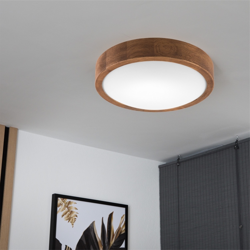 Brilagi - LED lubinis šviestuvas CARVALHO SLIM 1xE27/60W/230V ąžuolas vyšnia diametras 27 cm