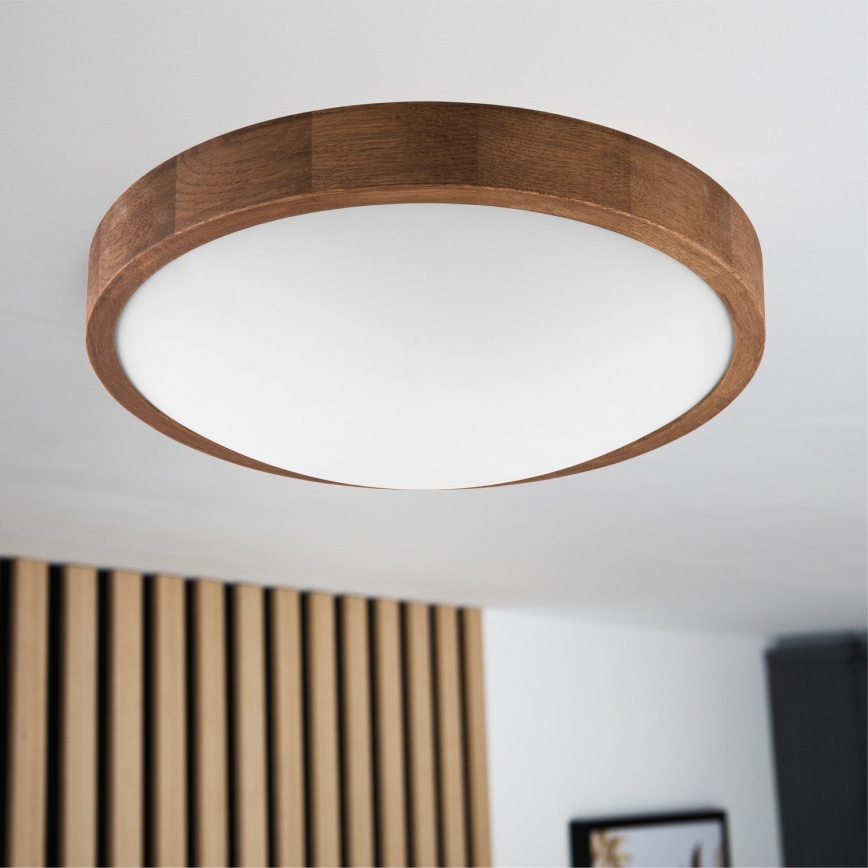 BRILAGI - LED lubinis šviestuvas CARVALHO SLIM, 2xE27/15W/230V, ąžuolas/vyšnia, skersmuo 37 cm