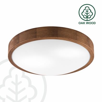 BRILAGI - LED lubinis šviestuvas CARVALHO SLIM, 2xE27/15W/230V, ąžuolas/vyšnia, skersmuo 37 cm