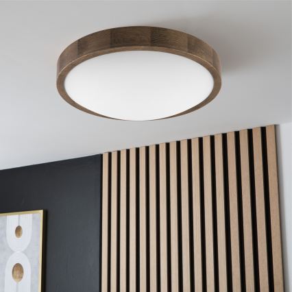 Brilagi - LED Lubinis šviestuvas CARVALHO SLIM 2xE27/60W/230V ąžuolas diametras 37 cm