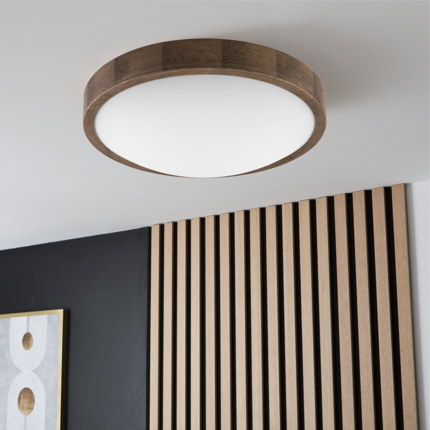 Brilagi - LED Lubinis šviestuvas CARVALHO SLIM 2xE27/60W/230V ąžuolas diametras 37 cm