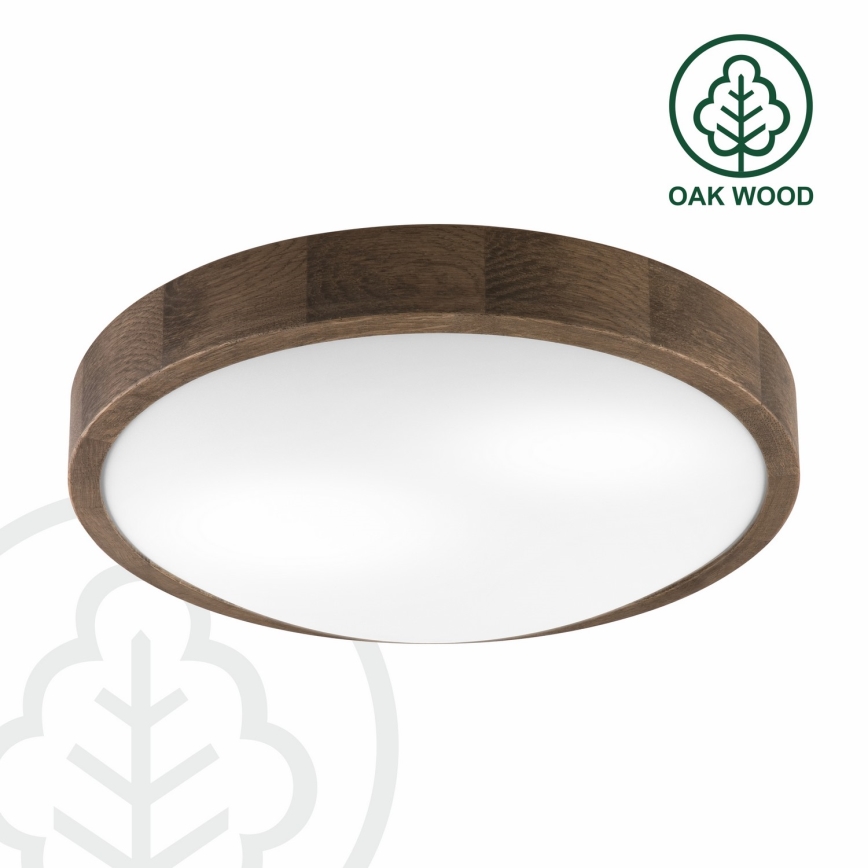 Brilagi - LED Lubinis šviestuvas CARVALHO SLIM 2xE27/60W/230V ąžuolas diametras 37 cm