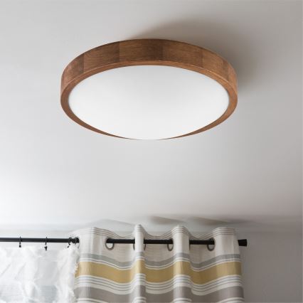 Brilagi - LED lubinis šviestuvas CARVALHO SLIM 2xE27/60W/230V ąžuolas vyšnia diametras 37 cm