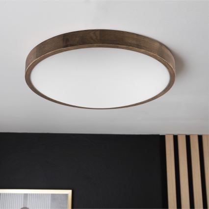 BRILAGI - LED lubinis šviestuvas CARVALHO SLIM 3xE27/15W/230V, ąžuolas/riešutas, skersmuo 47 cm