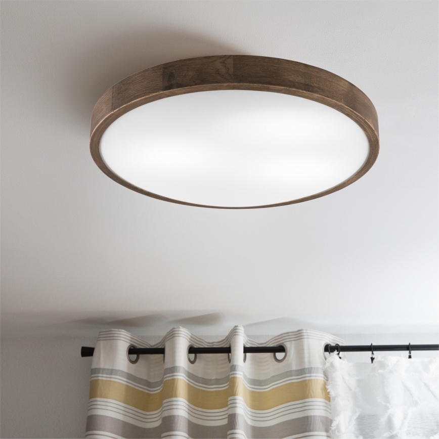 BRILAGI - LED lubinis šviestuvas CARVALHO SLIM 3xE27/15W/230V, ąžuolas/riešutas, skersmuo 47 cm
