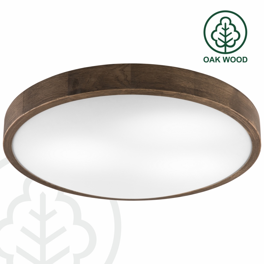 BRILAGI - LED lubinis šviestuvas CARVALHO SLIM 3xE27/15W/230V, ąžuolas/riešutas, skersmuo 47 cm