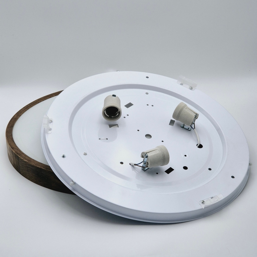 BRILAGI - LED lubinis šviestuvas CARVALHO SLIM 3xE27/15W/230V, ąžuolas/riešutas, skersmuo 47 cm