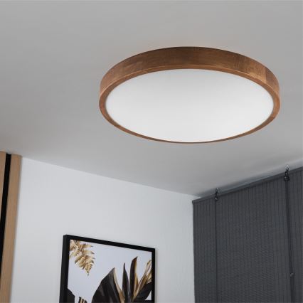 BRILAGI - LED lubinis šviestuvas CARVALHO SLIM 3xE27/15W/230V, ąžuolas/vyšnia, skersmuo 47 cm