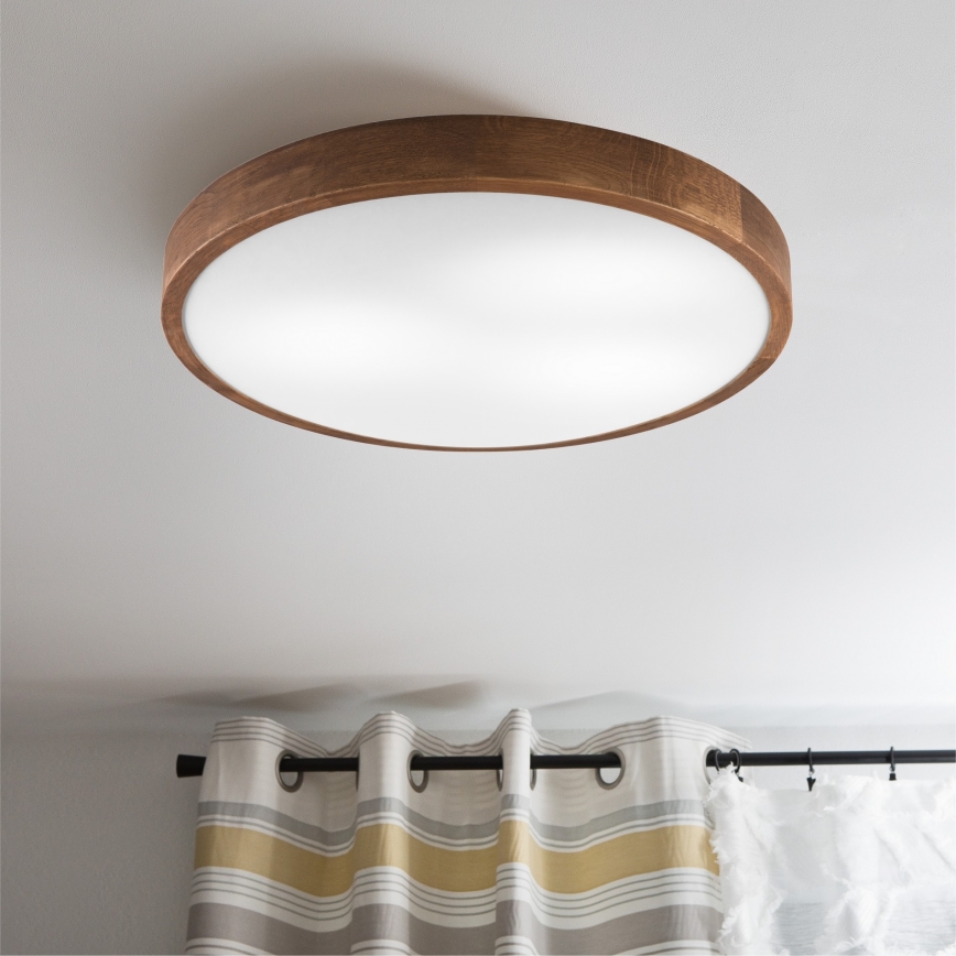 BRILAGI - LED lubinis šviestuvas CARVALHO SLIM 3xE27/15W/230V, ąžuolas/vyšnia, skersmuo 47 cm