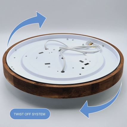 BRILAGI - LED lubinis šviestuvas CARVALHO SLIM 3xE27/15W/230V, ąžuolas/vyšnia, skersmuo 47 cm