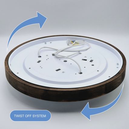 Brilagi - LED Lubinis šviestuvas CARVALHO SLIM 3xE27/60W/230V ąžuolas diametras 47 cm