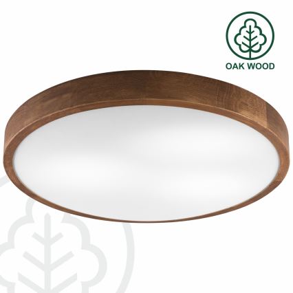 Brilagi - LED lubinis šviestuvas CARVALHO SLIM 3xE27/60W/230V ąžuolas vyšnia diametras 47 cm