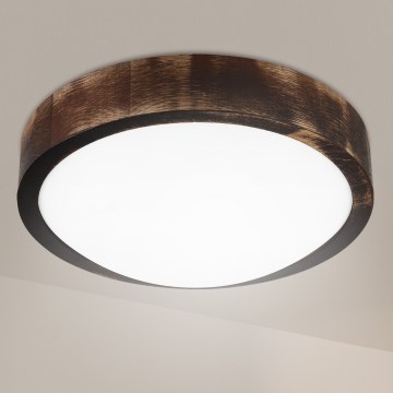 Brilagi - LED lubinis šviestuvas CARVALHO SLIM SMOKEY LED/20W/230V ąžuolas skersmuo 27,5 cm