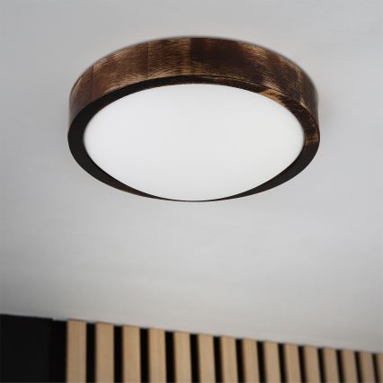 Brilagi - LED lubinis šviestuvas CARVALHO SLIM SMOKEY LED/20W/230V ąžuolas skersmuo 27,5 cm