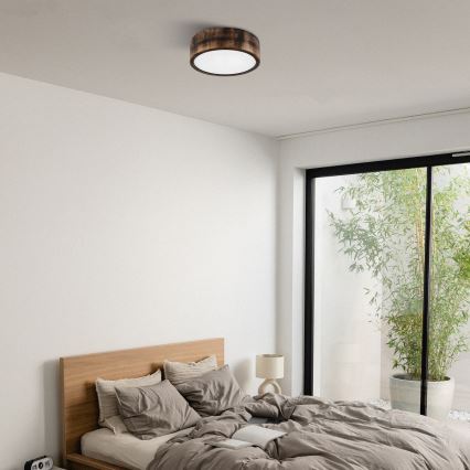 Brilagi - LED lubinis šviestuvas CARVALHO SMOKEY LED/20W/230V ąžuolas, skersmuo 27,5 cm