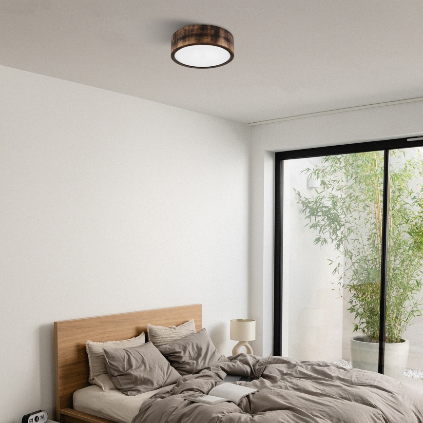 Brilagi - LED lubinis šviestuvas CARVALHO SMOKEY LED/20W/230V ąžuolas, skersmuo 27,5 cm