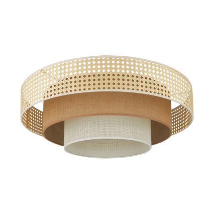 Brilagi - LED lubinis šviestuvas CEDAR LUNETA LED/26W/230V skersmuo 60 cm rotangas/ruda/kreminė