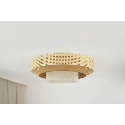Brilagi - LED lubinis šviestuvas CEDAR LUNETA LED/26W/230V skersmuo 60 cm rotangas/ruda/kreminė