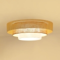 BRILAGI - LED lubinis šviestuvas CEDAR LUNETA LED/26W/230V skersmuo 60 cm rotangas/ruda/kreminė