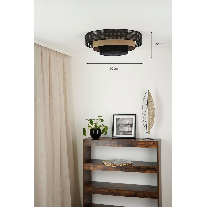 Brilagi - LED lubinis šviestuvas DAKOTA LUNETA LED/12W/230V diametras 60 cm 3000K/4000K/6400K juoda/smėlio spalva