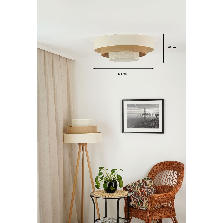 Brilagi - LED lubinis šviestuvas DENVER LUNETA LED/12W/230V diametras 60 cm 3000K/4000K/6400K smėlio spalva/kreminė