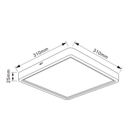 Brilagi - LED lubinis šviestuvas ESTELA SQUARE LED/24W/230V 31x31 cm juoda