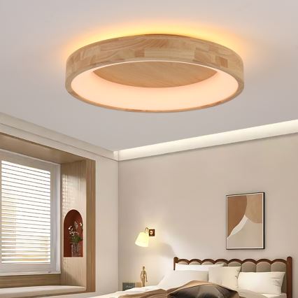 Brilagi - LED lubų šviestuvas FALCON WOOD LED/40W/230V 3000/4000/6000K skersmuo 60 cm medinis