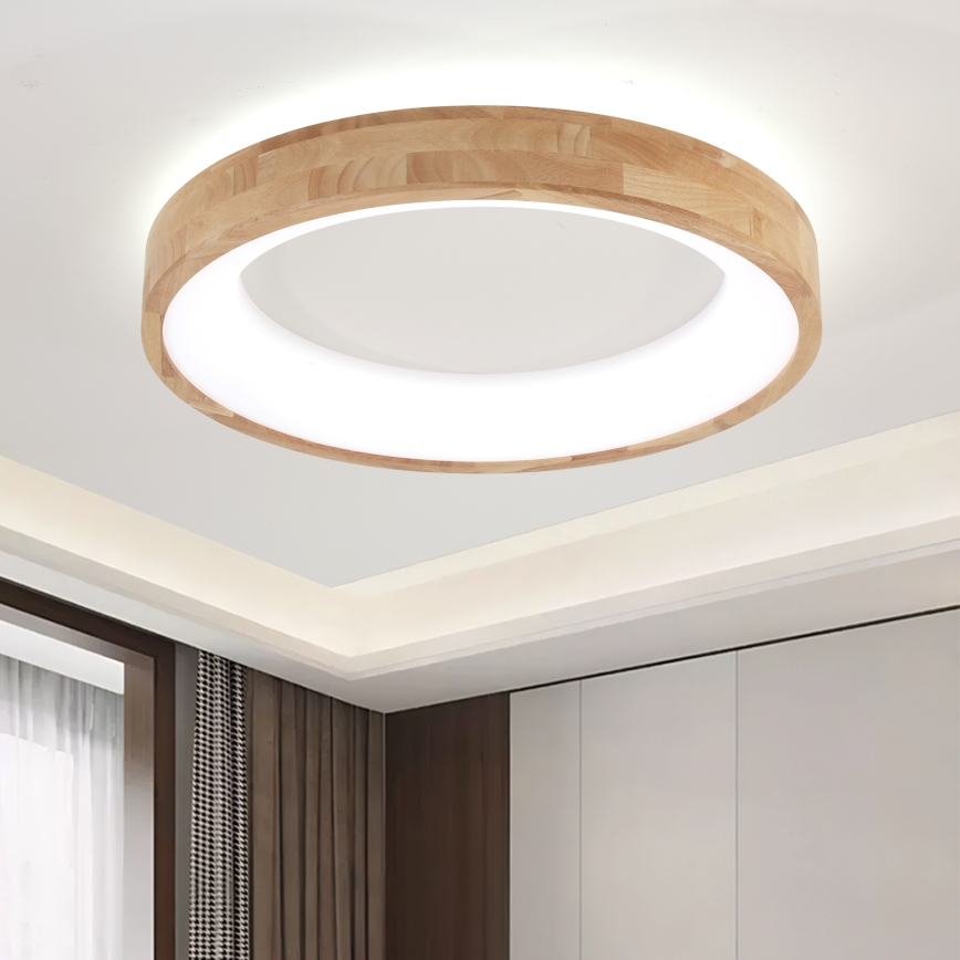 Brilagi - LED lubinis šviestuvas FALCON WOOD LED/40W/230V 3000/4000/6000K skersmuo 60 cm mediena