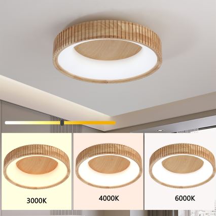 Brilagi - LED lubinis šviestuvas FALCON WOOD MODERN LED/30W/230V 3000/4000/6000K Ø 45 cm mediena