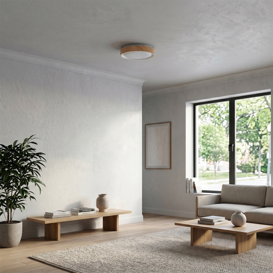Brilagi - LED lubinis šviestuvas FLOCO LED/24W/230V skersmuo 30 cm medžio dekoras/balta
