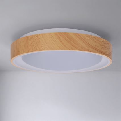 Brilagi - LED lubinis šviestuvas FLOCO LED/24W/230V skersmuo 30 cm medžio dekoras/balta