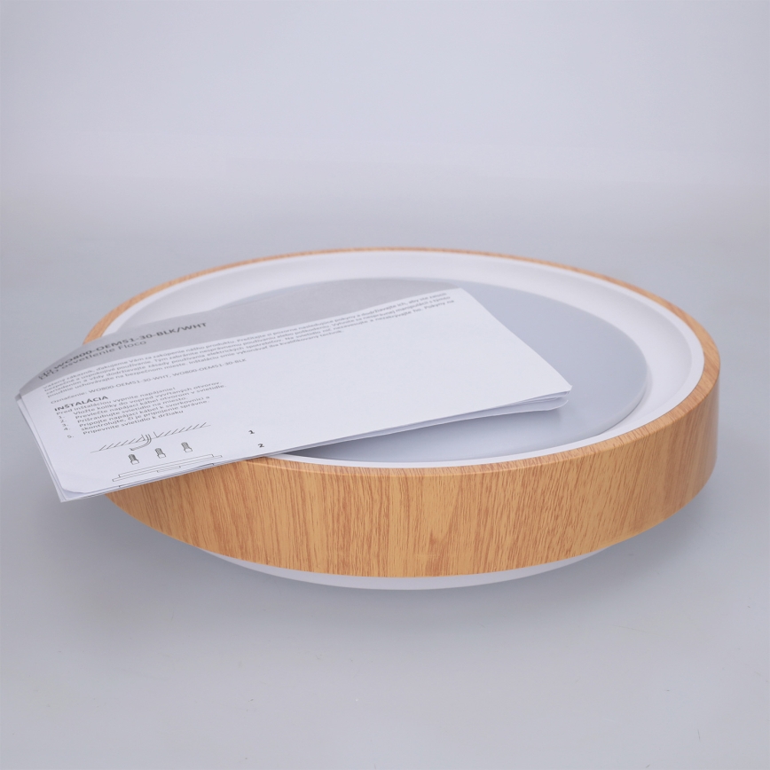 Brilagi - LED lubinis šviestuvas FLOCO LED/24W/230V skersmuo 30 cm medžio dekoras/balta