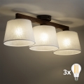 BRILAGI - LED lubinis šviestuvas LATTE 3xE27/15W/230V pušis/balta