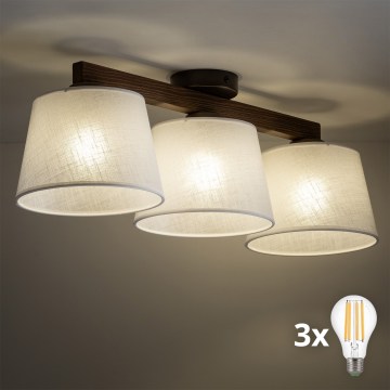 BRILAGI - LED lubinis šviestuvas LATTE 3xE27/15W/230V pušis/balta