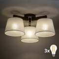 BRILAGI - LED lubinis šviestuvas LATTE 3xE27/15W/230V pušis/smėlinė