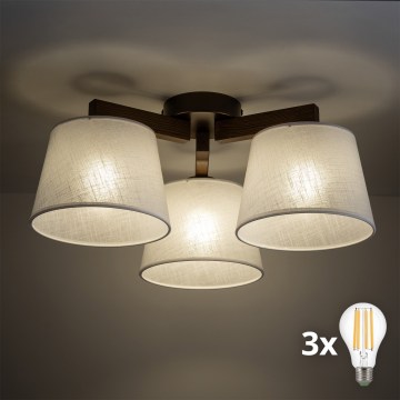 BRILAGI - LED lubinis šviestuvas LATTE 3xE27/15W/230V pušis/smėlinė