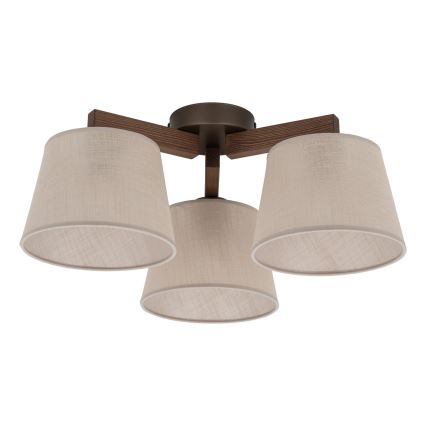 BRILAGI - LED lubinis šviestuvas LATTE 3xE27/15W/230V pušis/smėlinė