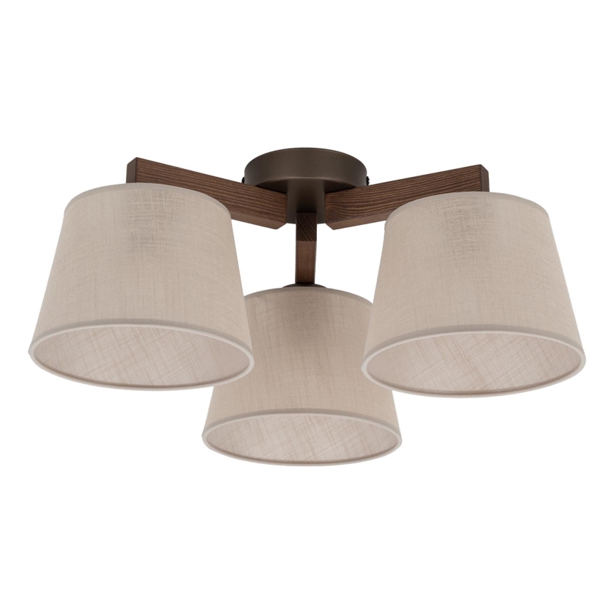 BRILAGI - LED lubinis šviestuvas LATTE 3xE27/15W/230V pušis/smėlinė