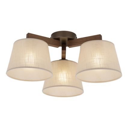 BRILAGI - LED lubinis šviestuvas LATTE 3xE27/15W/230V pušis/smėlinė