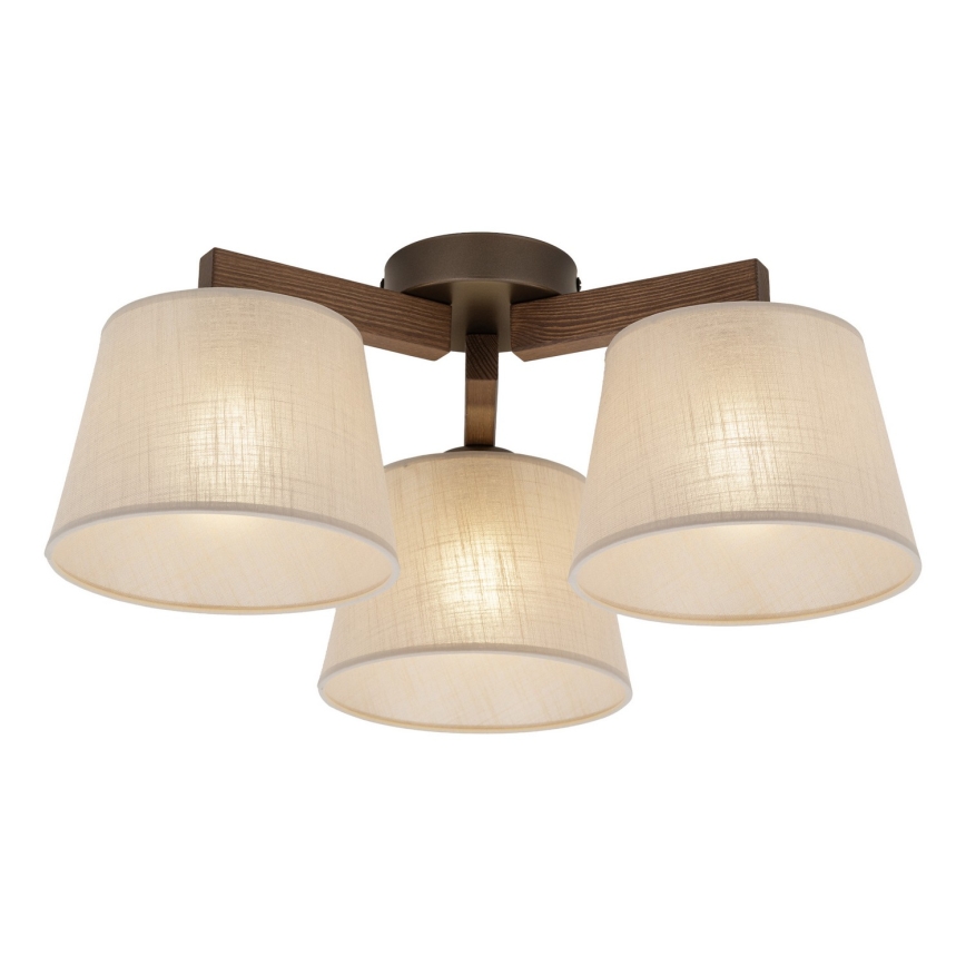 BRILAGI - LED lubinis šviestuvas LATTE 3xE27/15W/230V pušis/smėlinė