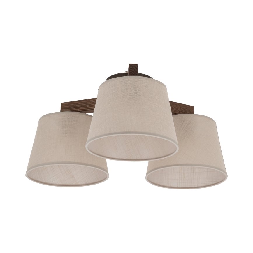 BRILAGI - LED lubinis šviestuvas LATTE 3xE27/15W/230V pušis/smėlinė