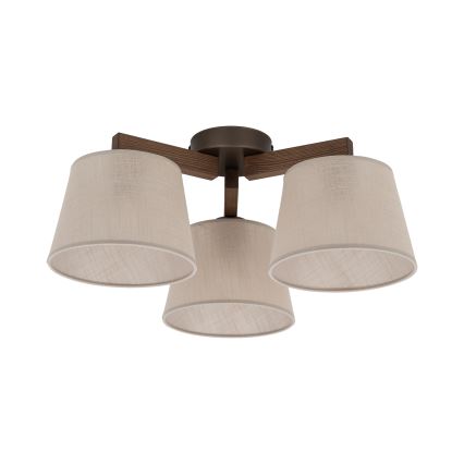 BRILAGI - LED lubinis šviestuvas LATTE 3xE27/15W/230V pušis/smėlinė