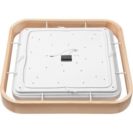 Brilagi - Dimeriuojamas LED lubinis šviestuvas MANAROLA CUBIC LED/24W/230V 45x45 cm 3000-6500K iš pušies + nuotolinio valdymo pultas