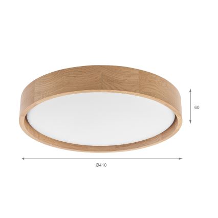 Brilagi - LED lubinis šviestuvas MANAROLA PLAIN LED/24W/230V 3000K skersmuo 41 cm ąžuolas