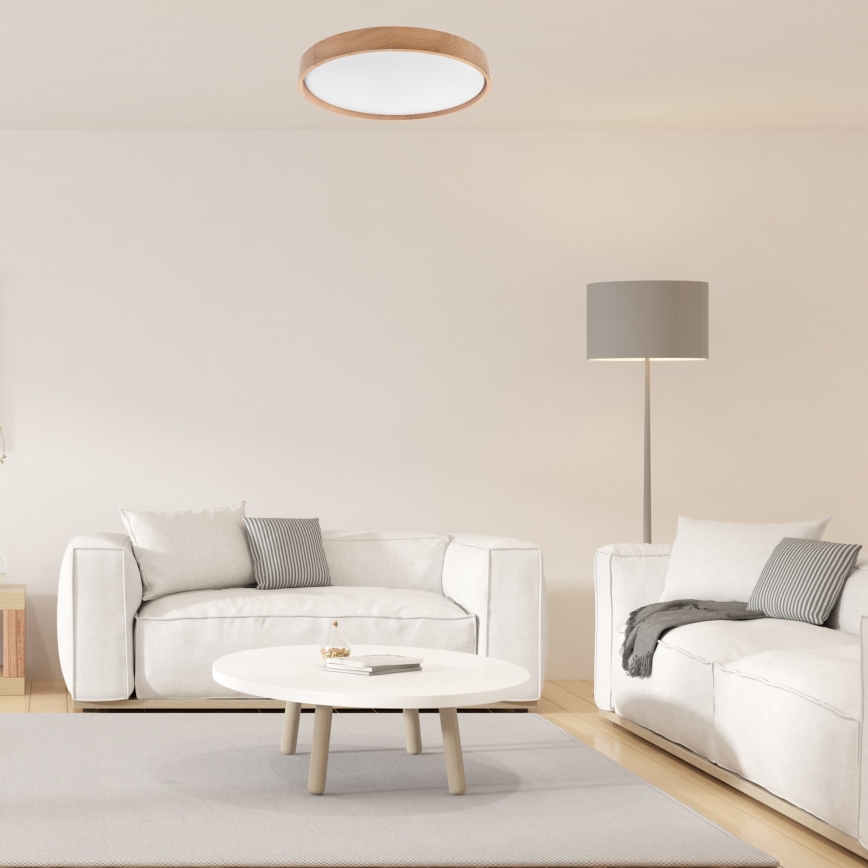 Brilagi - LED lubinis šviestuvas MANAROLA SMART LED/36W/230V 2700-6500K ąžuolas diametras 51 cm Wi-Fi + nuotolinio valdymo pultas Tuya