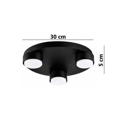 Brilagi - LED lubinis šviestuvas MONO 3xGX53/12W/230V, skersmuo 30 cm, juodas