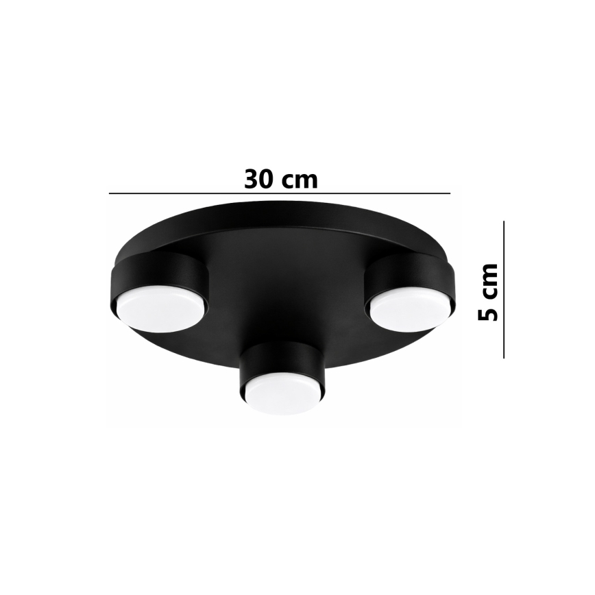 Brilagi - LED lubinis šviestuvas MONO 3xGX53/12W/230V, skersmuo 30 cm, juodas